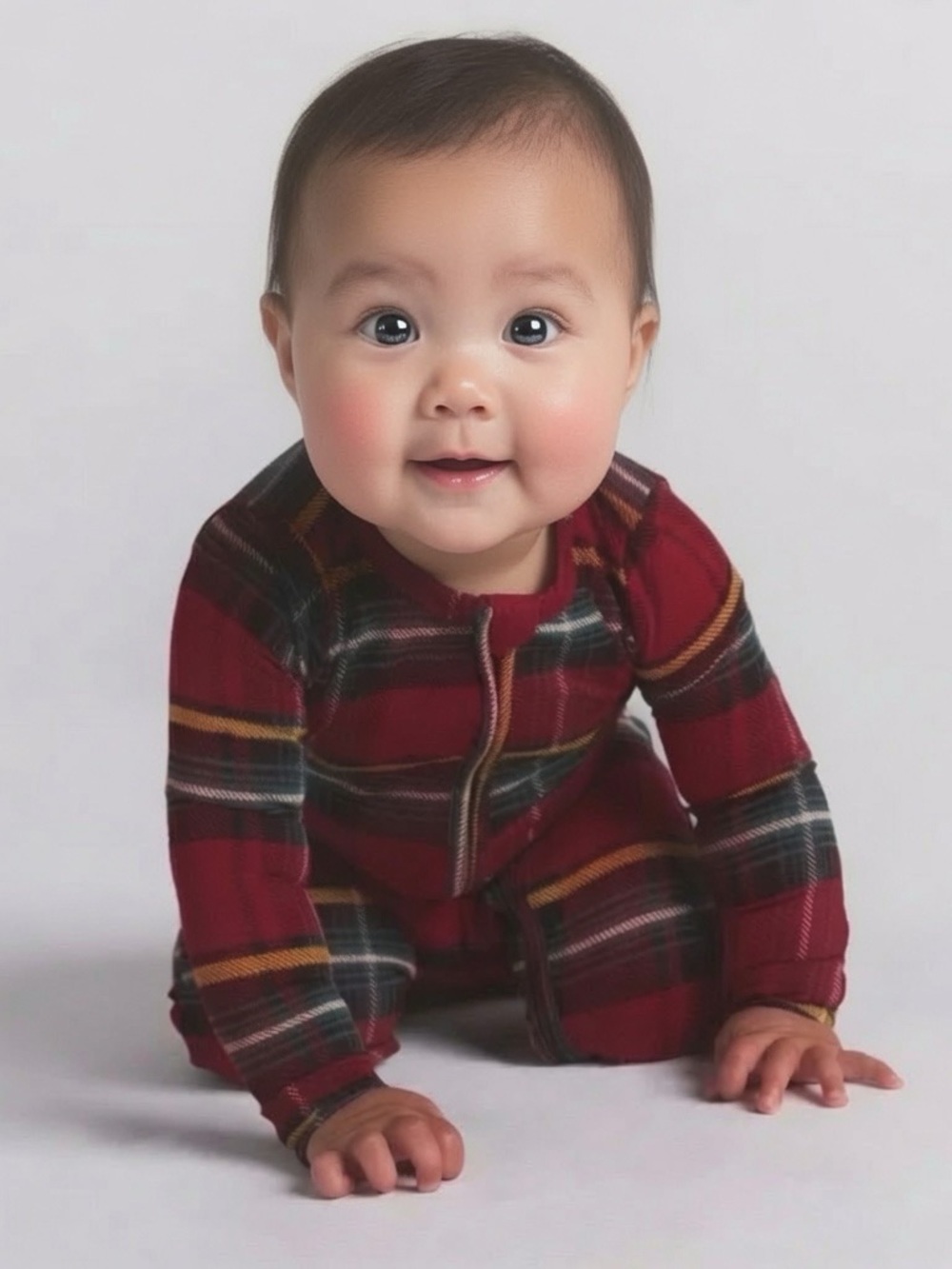 🍼👶SKIMS Sleep Baby Onesie | Brick Holiday Plaid | Size 18M | NWT 🏷️